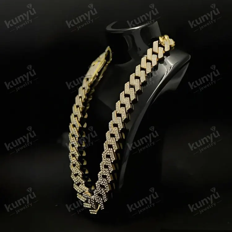 Glitrende Rhinestone Cuban Link Chain