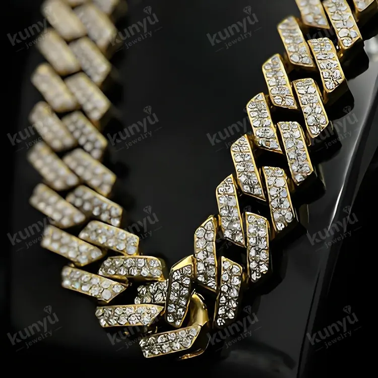 Glitrende Rhinestone Cuban Link Chain