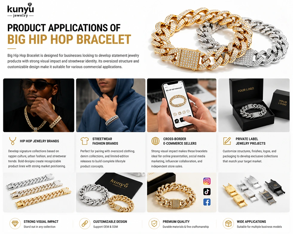 Oversized Hip Hop Bracelet
